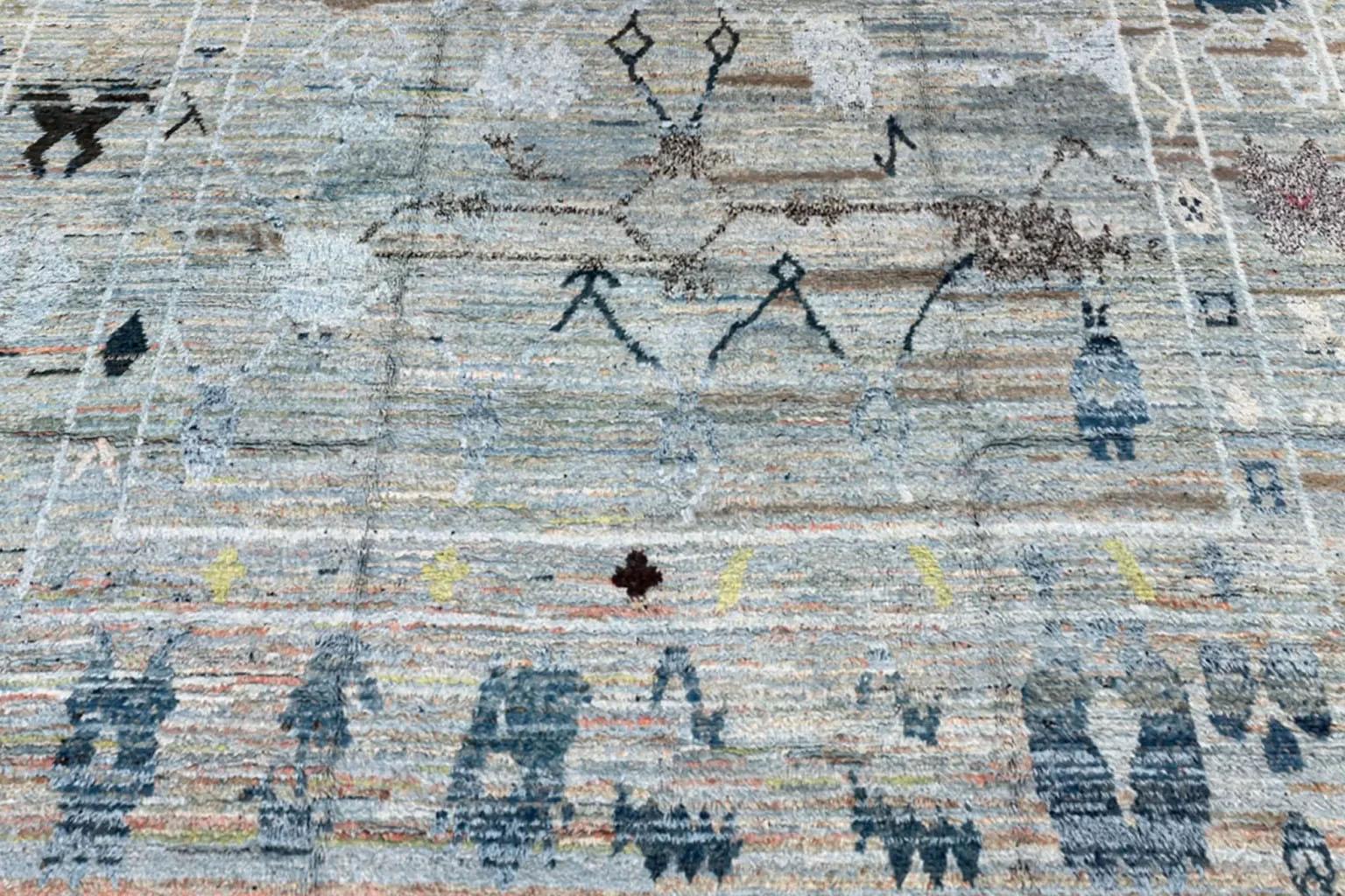 Tessuto a mano Tappeto per l'area Oushak della Turchia - Design grigio (122x180) in vendita
