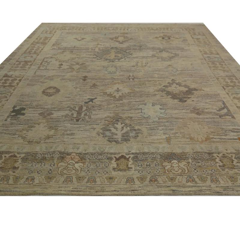 Hand-Woven Turkey Oushak Area Rugs - Design - 99015 For Sale
