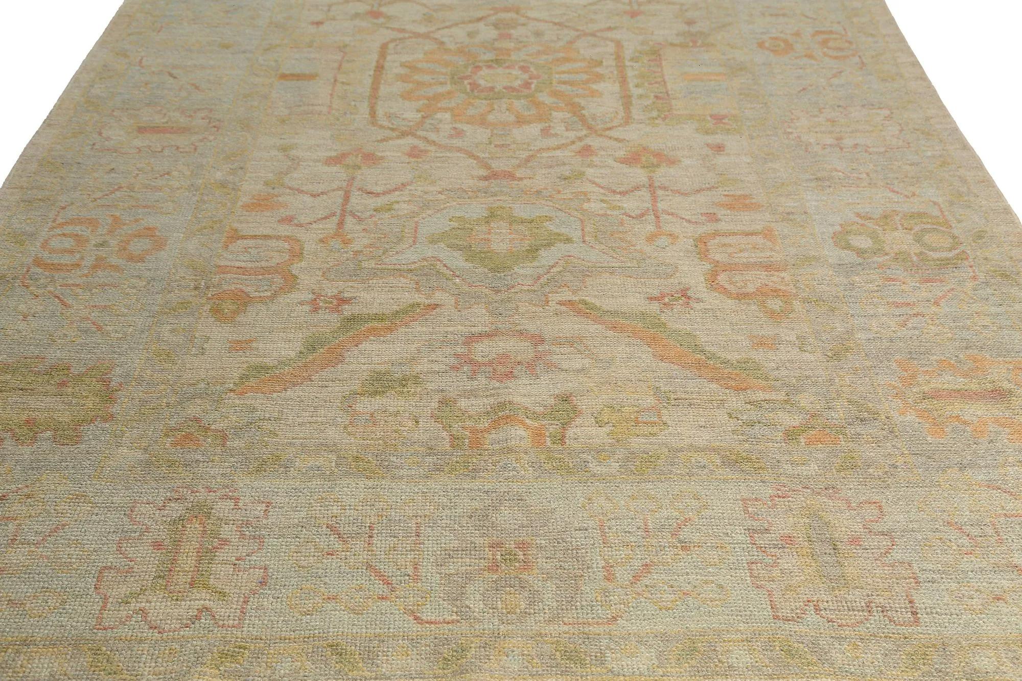 Annodato a mano Tappeti per l'area della Turchia Oushak - Design - 99075 in vendita