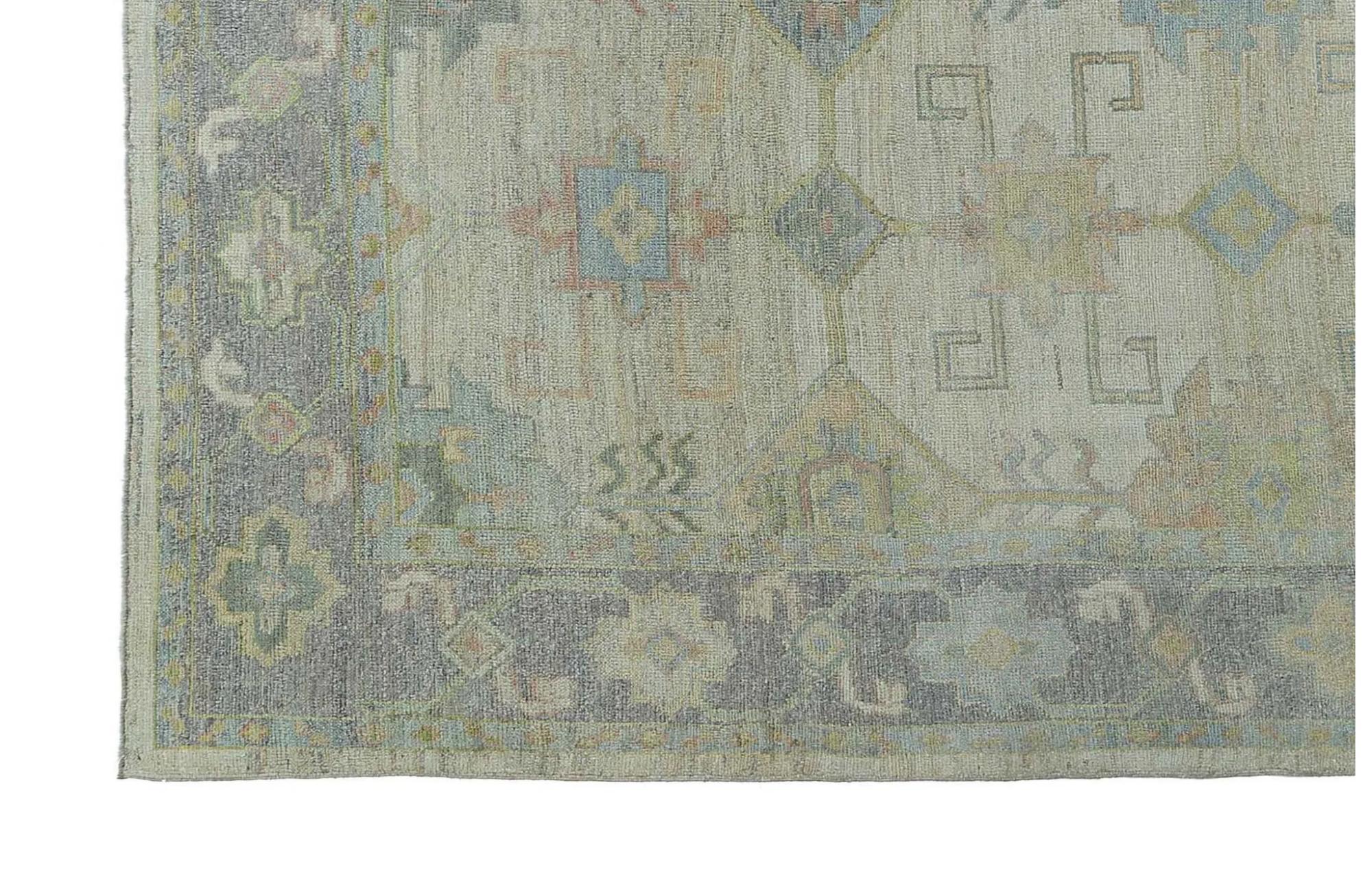 Annodato a mano Tappeti per l'area della Turchia Oushak - Design - 99296 in vendita