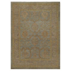 Turkey Oushak Area Rugs - Wool Blue Yellow Design - 95970