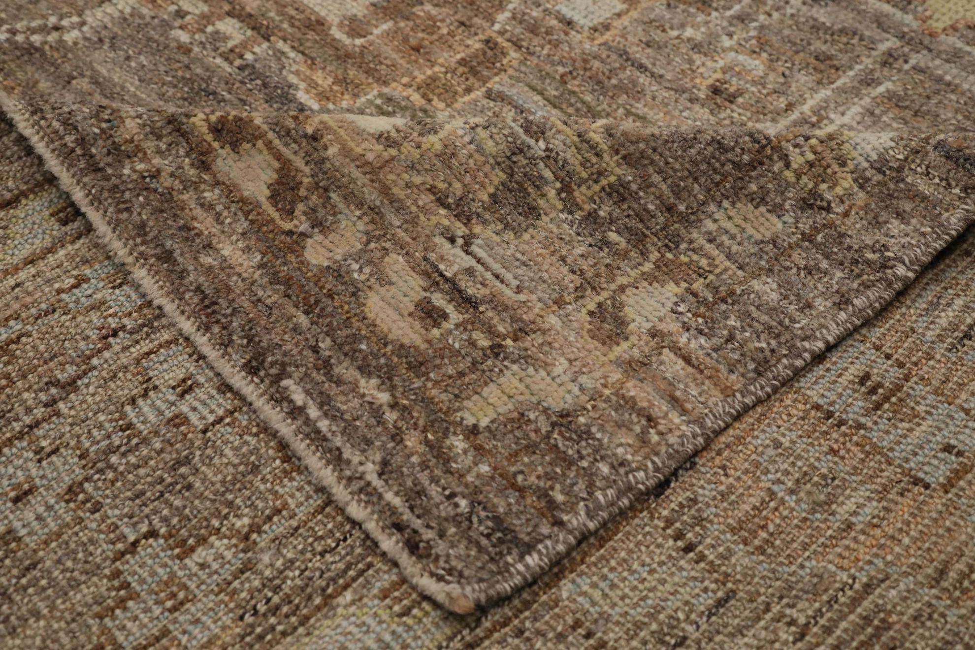 Tappeti Turchia Oushak - Lana Marrone Taupe Giallo - 98868 In condizioni ottime in vendita a Dallas, TX