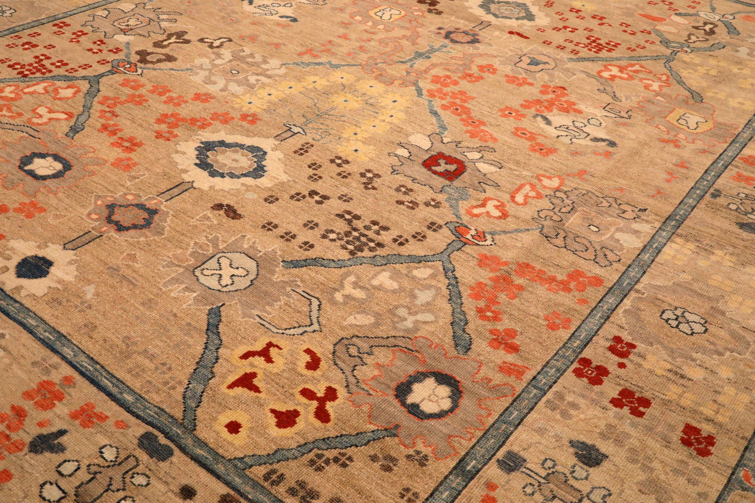 Turco Tappeto Turkey Oushak Over Size - Lana Arancione Rosso Taupe Design - 94292 in vendita