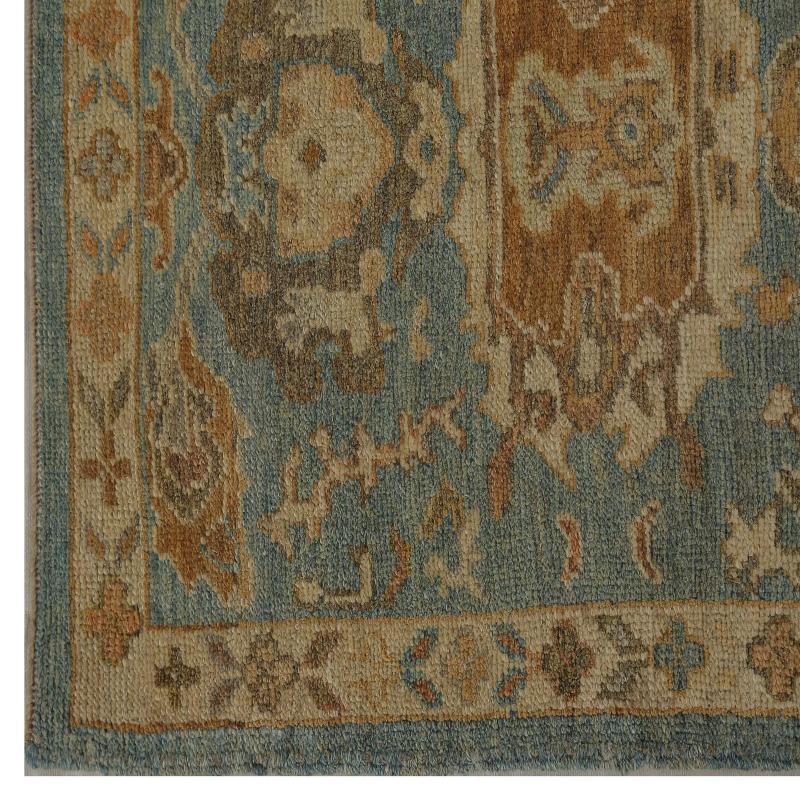 Turkey Oushak-Läufer aus Wolle in Grau und Elfenbein in Elfenbein - 98135 (Türkisch) im Angebot
