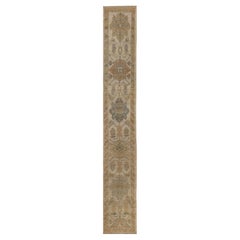 Turkey Oushak Runner Rug - Wool Ivory Design - 95896