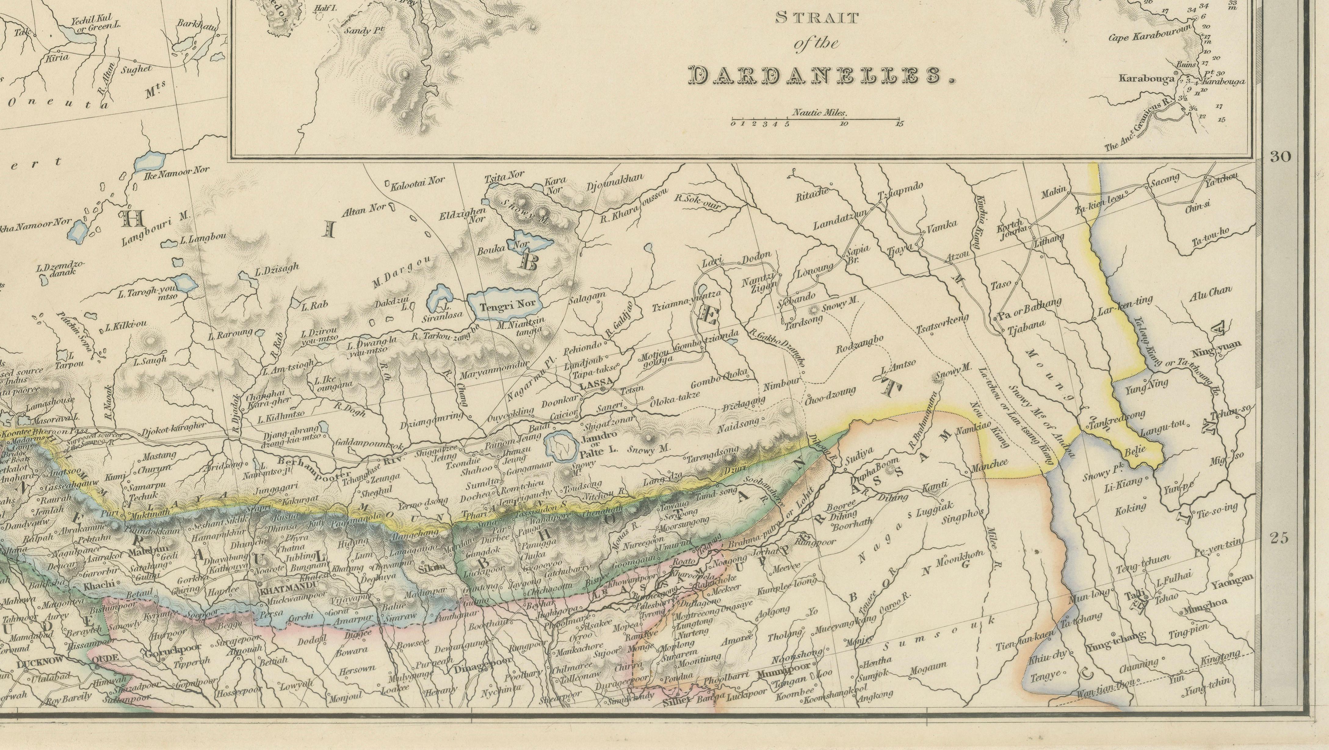 Turkey, Persia & Arabia Antique Map by James Wyld, Bosphorus, 1839