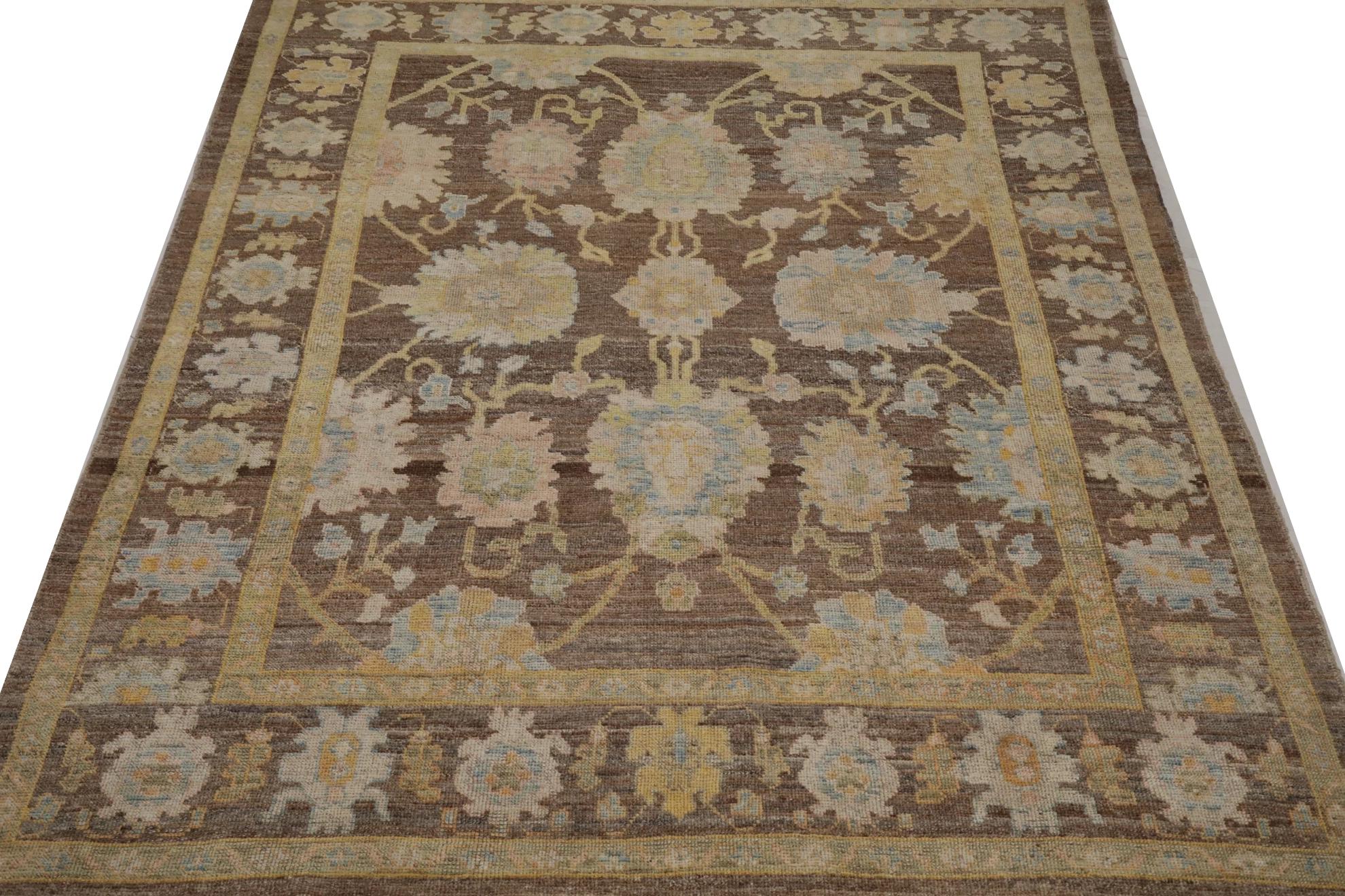 Entdecken Sie die Eleganz der Turkey Rose Collection mit Teppichen von Circa 1990. Dieses exklusive Design aus Wolle und Blau-Braun-Elfenbein-Gelb ist perfekt, um Ihren Raum zu verschönern.