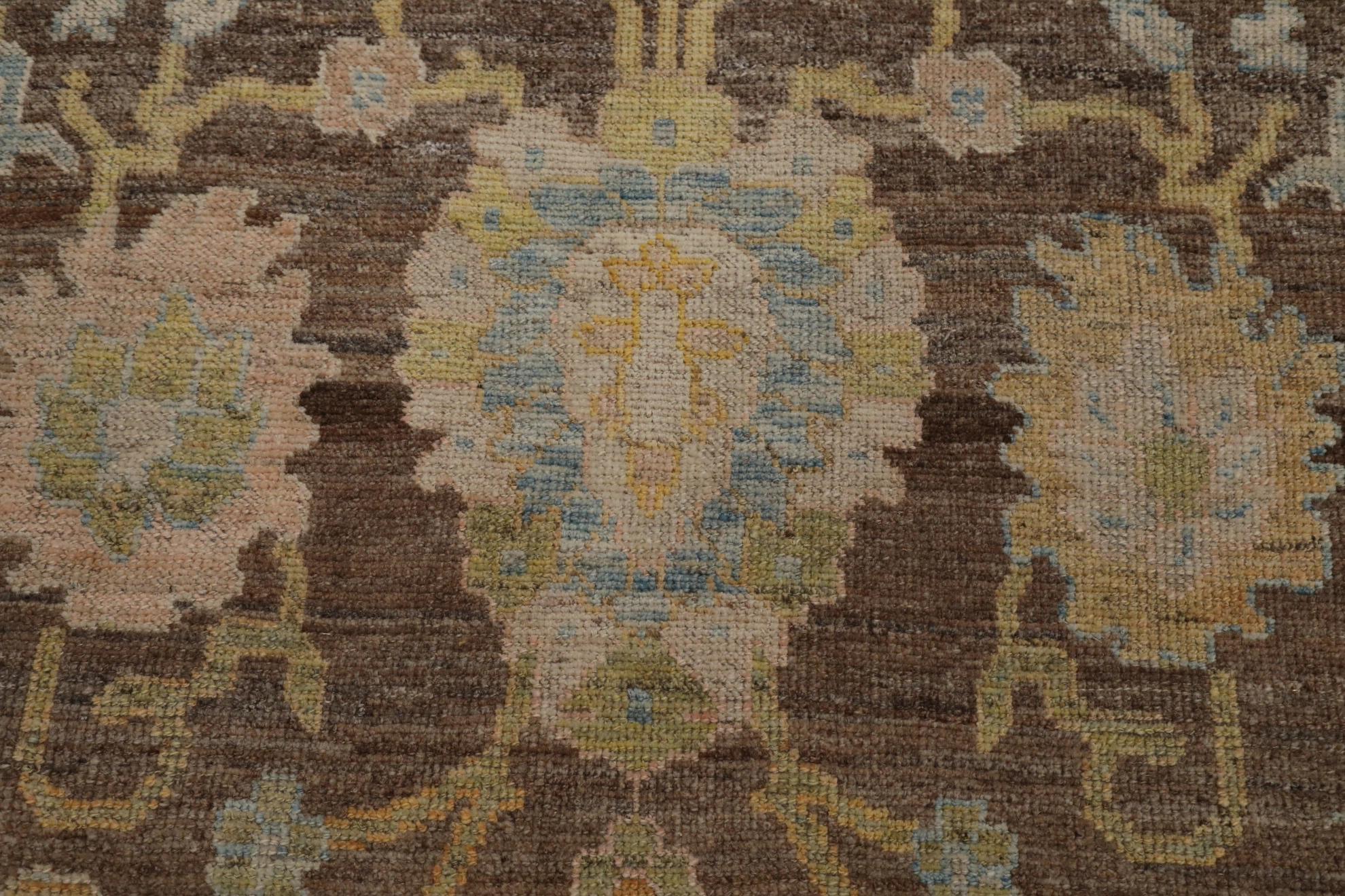 Turkey Rose Kollektion Teppiche - Wolle Blau Braun Elfenbein - 88719 (Handgeknüpft) im Angebot