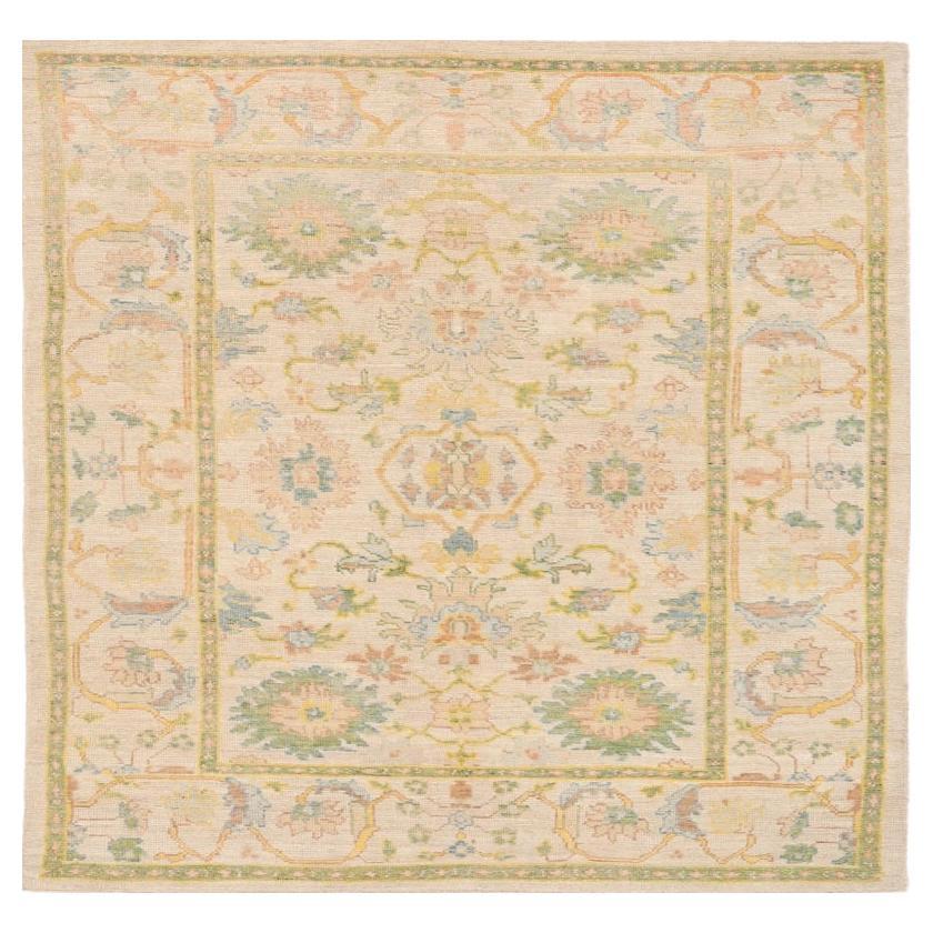 Tapis de la collection Rose de Turquie - Laine bleu vert ivoire - 88587