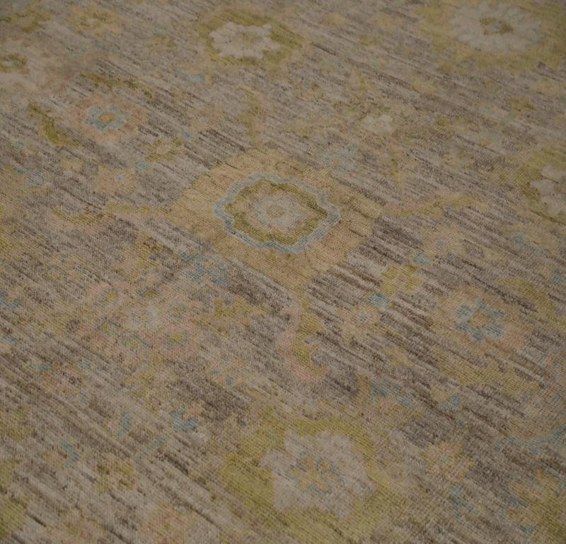 Turkey Rose Kollektion Teppiche - Wolle Braun Taupe Gelb - 88718 (Handgeknüpft) im Angebot