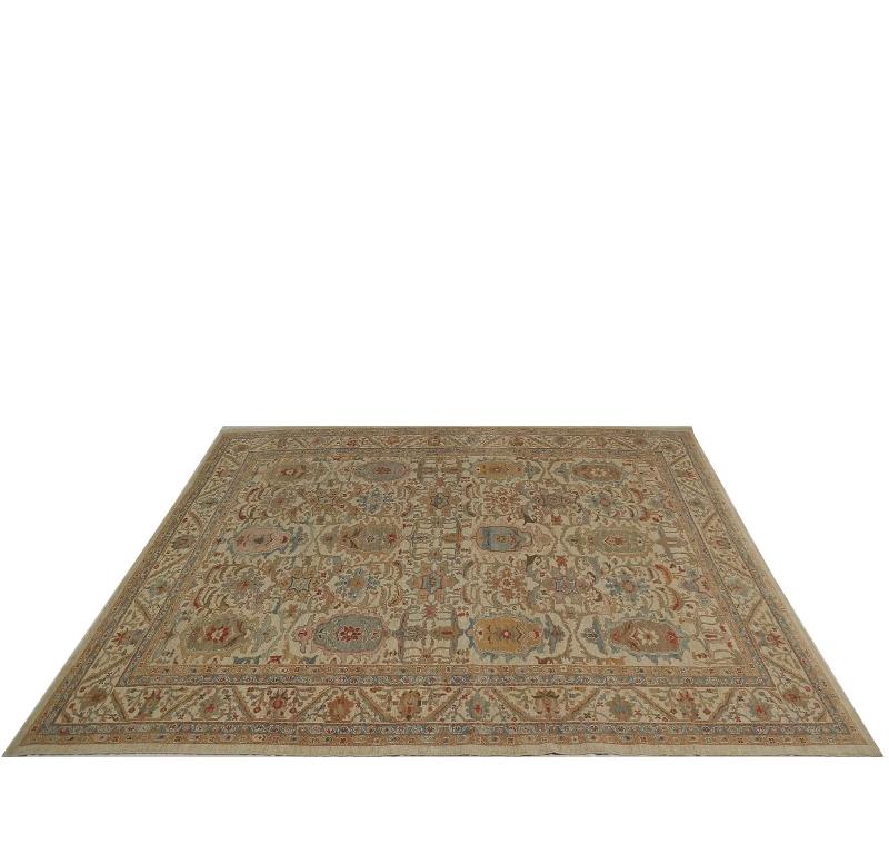 Turkey Sultanabad Area Rugs - Design - 98158 In Excellent Condition For Sale In Dallas, TX
