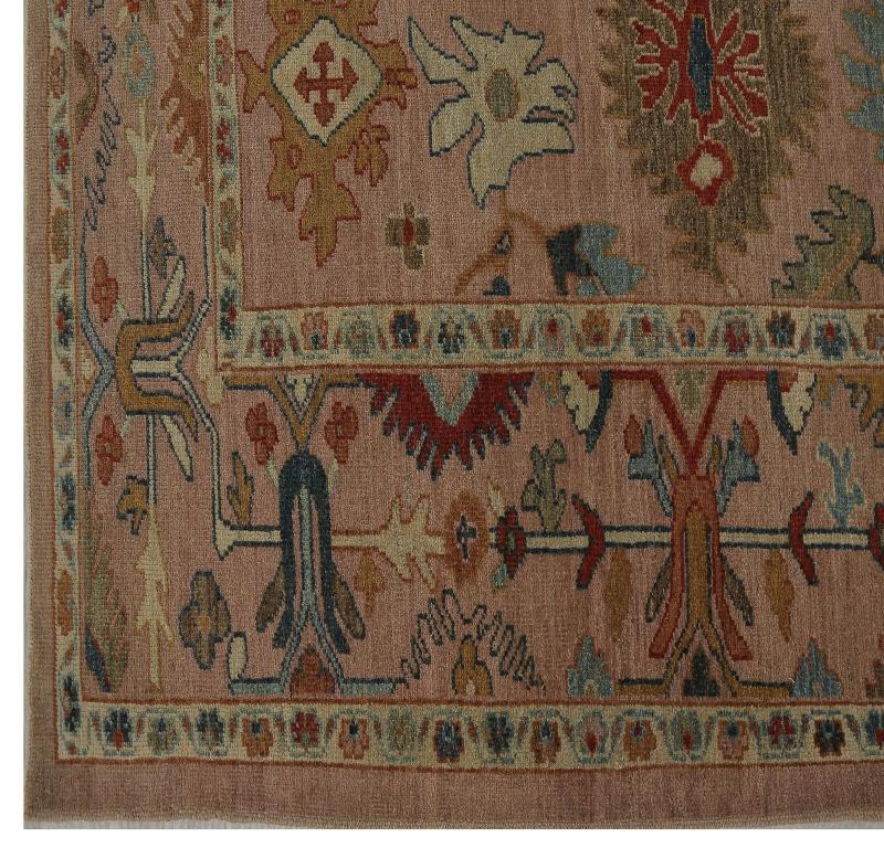 Turkey Sultanabad Area Rugs - Design - 98159 In Excellent Condition For Sale In Dallas, TX