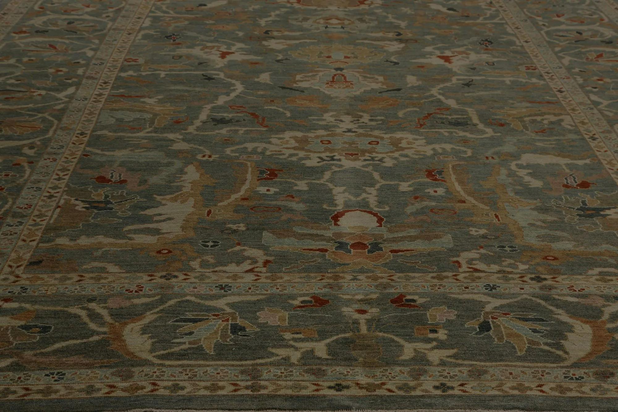 Turkey Sultanabad Area Rugs - Design - 98604 In Excellent Condition For Sale In Dallas, TX