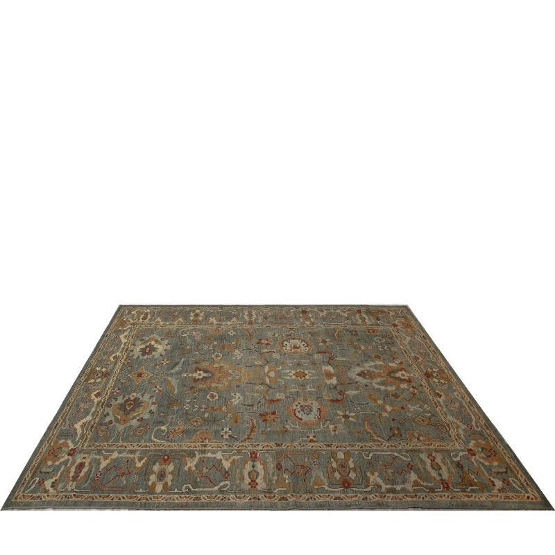 Hand-Knotted Turkey Sultanabad Area Rugs - Design - 98737 For Sale