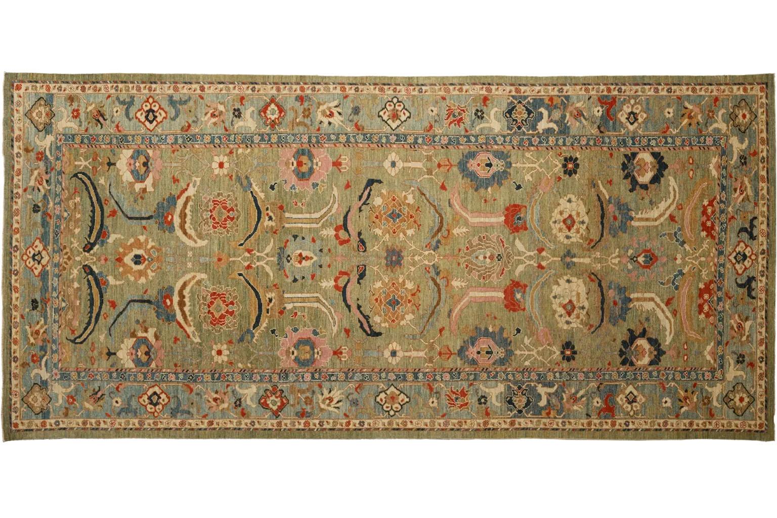 Hand-Woven Turkey Area Rugs - Sultanabad Style - (98 x 207) For Sale