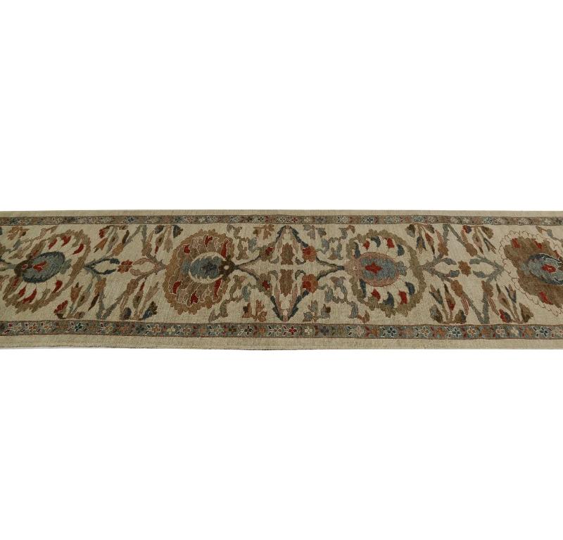 A Traditional Turkish Sultanabad Runner
An Artistic Weave Unfolds
This magnificent Turkish Sultanabad runner rug, stretching 3 ft 3 in by 20 ft 8 in, stands as a stunning testament to centuries of celebrated Anatolian textile artistry. Its plush