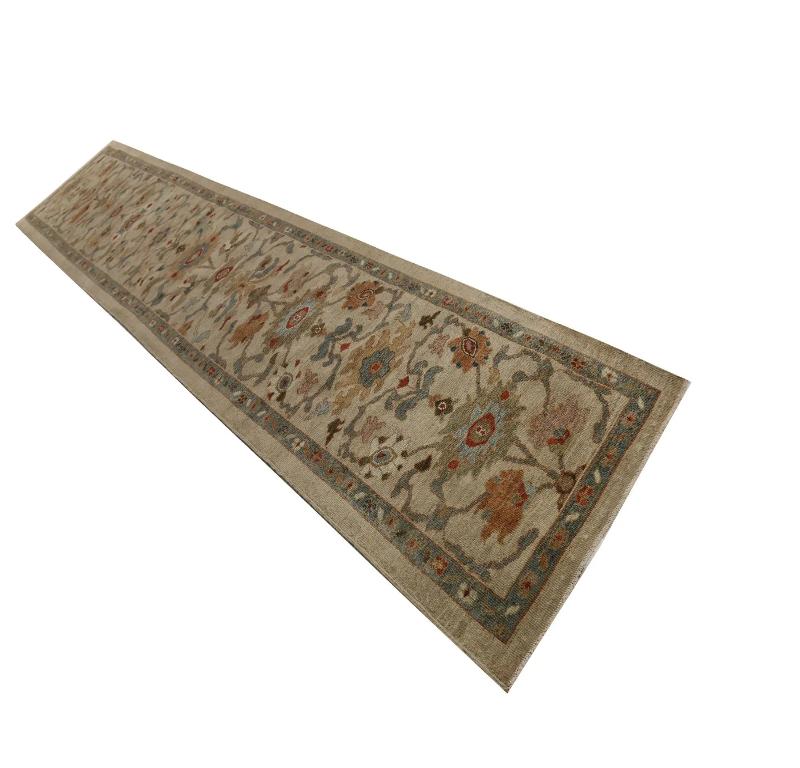 Hand-Knotted Turkey Sultanabad Runner Rugs - Design - 98951 For Sale