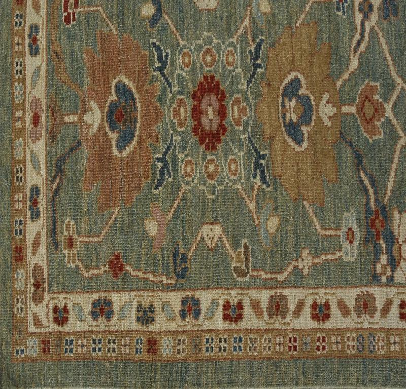 Majestic Emerald Pathway: Turkish Sultanabad Runner Rug (38 x 255 Inches)
Unroll a path of unparalleled elegance and historical grandeur in your home with our extraordinary Turkish Sultanabad Runner Rug. Originating from the hallowed weaving