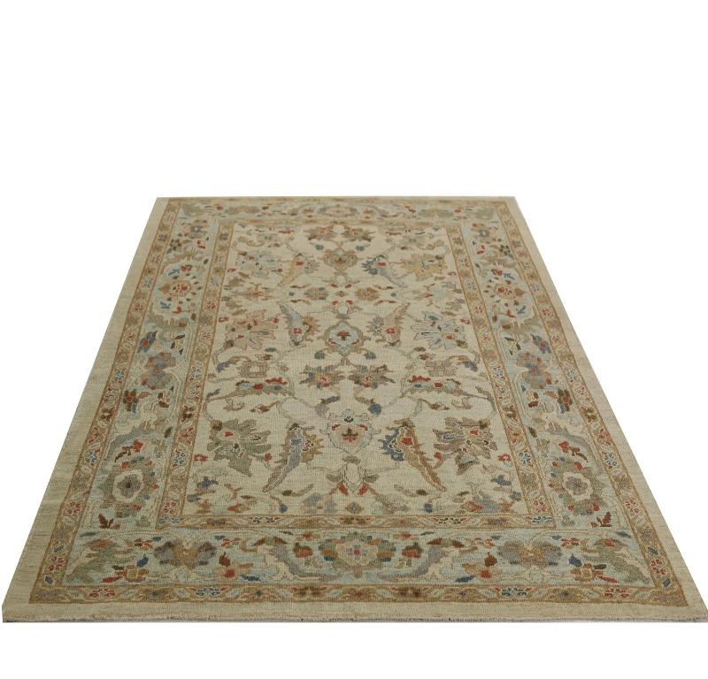 Elegant Motifs: Hand-Knotted Neutral Beige Turkish Sultanabad Area Rug
Enrich your home with this exquisite Turkish Sultanabad area rug, a timeless piece of traditional artistry. Hand-knotted with generations of expertise, this rug offers an
