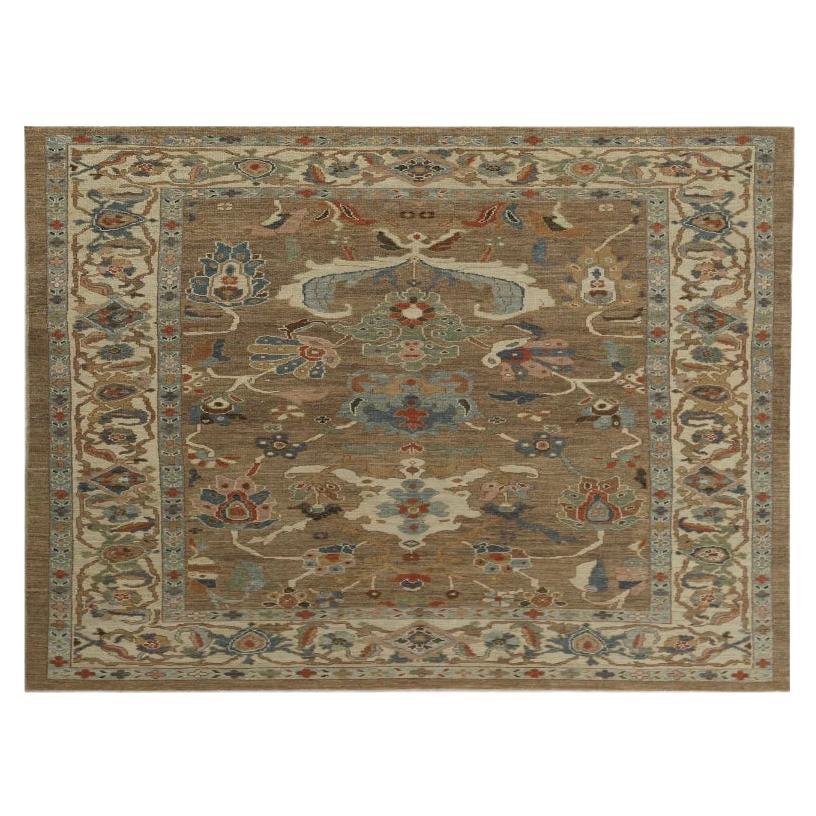 Türkei Sultanabad Bereich Teppiche - Wolle Blau Braun Elfenbein Design - 99035
