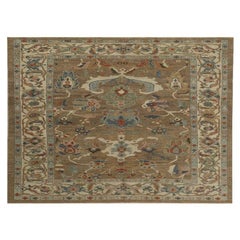 Turkey Sultanabad Area Rugs - Wool Blue Brown Ivory Design - 99035