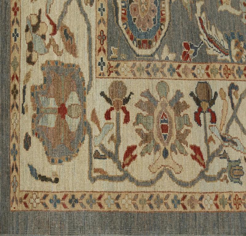 Sultanabad-Teppiche aus Wolle in Blau, Grau und Elfenbein in der Türkei - 98123 (Türkisch) im Angebot