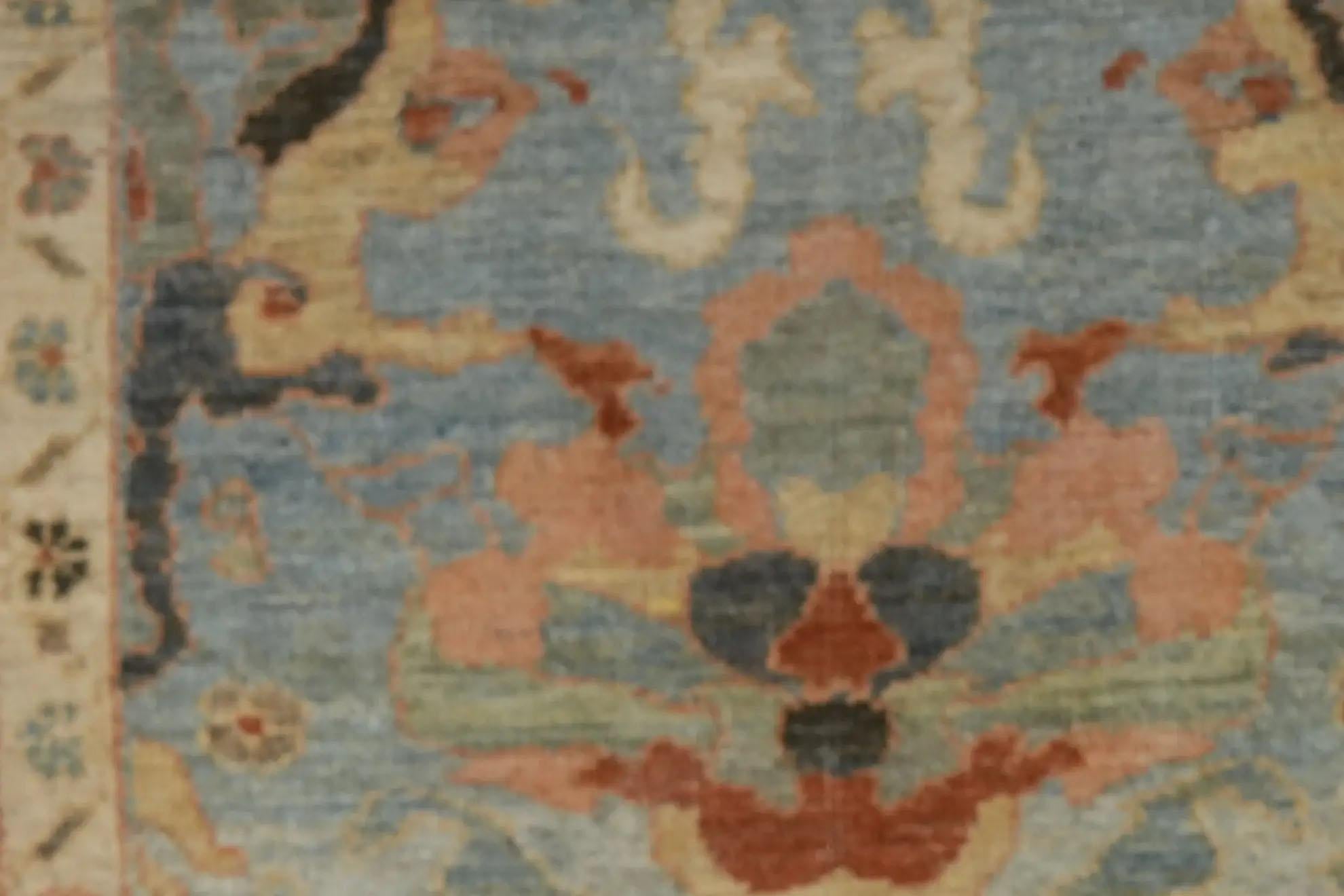 Turquía Sultanabad Runner Alfombra - Azul claro Marfil Lana en venta