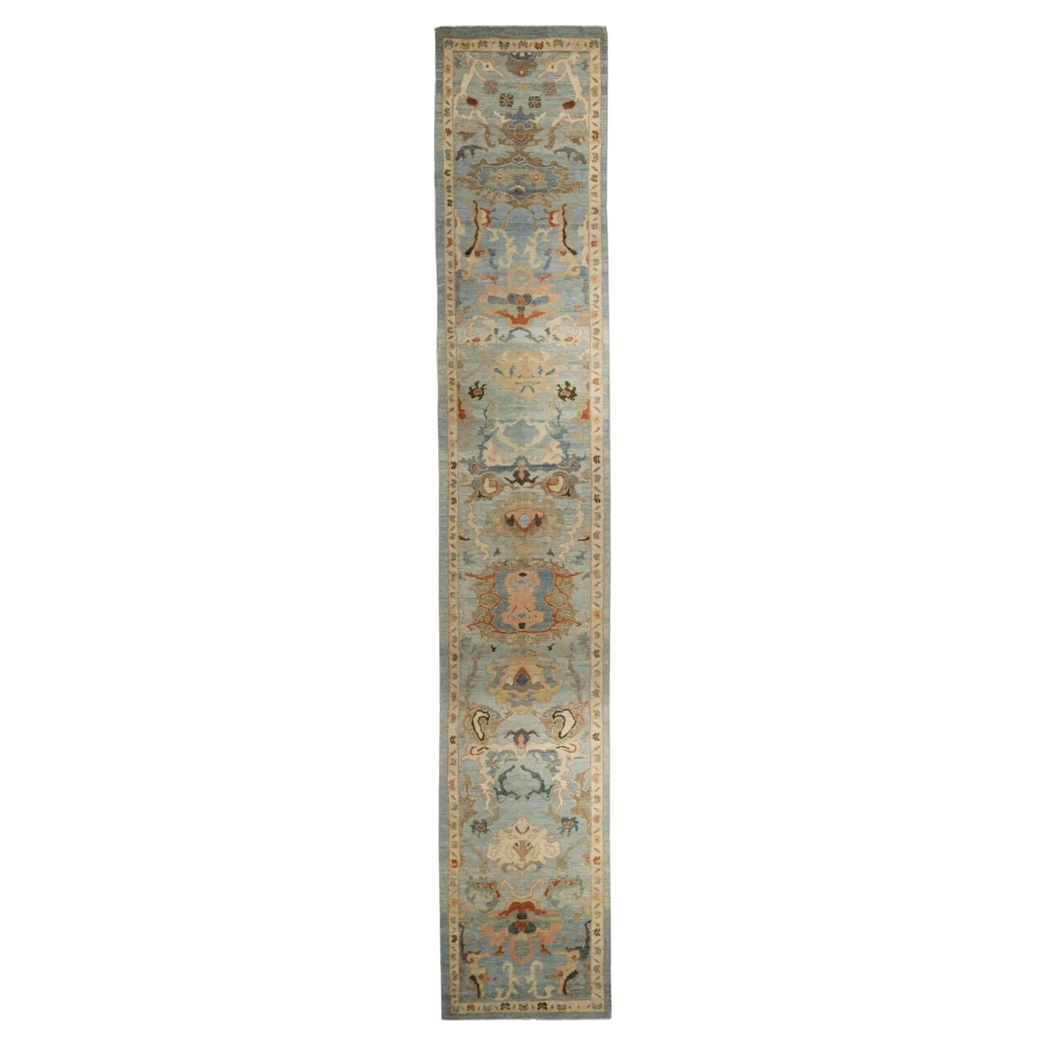Turquía Sultanabad Runner Alfombra - Azul claro Marfil en venta