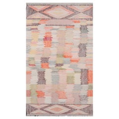 Turkey Turkish Runner Rug Circa 1990 - Wool Blue Green Ivory Orange Pink - 99549