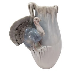 Turkey winter Thanksgiving vase, porcelain, Art Nouveau, 1900, Germany