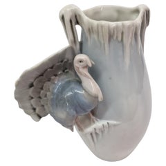 Turkey winter Thanksgiving vase, porcelain, Art Nouveau, 1900, Germany