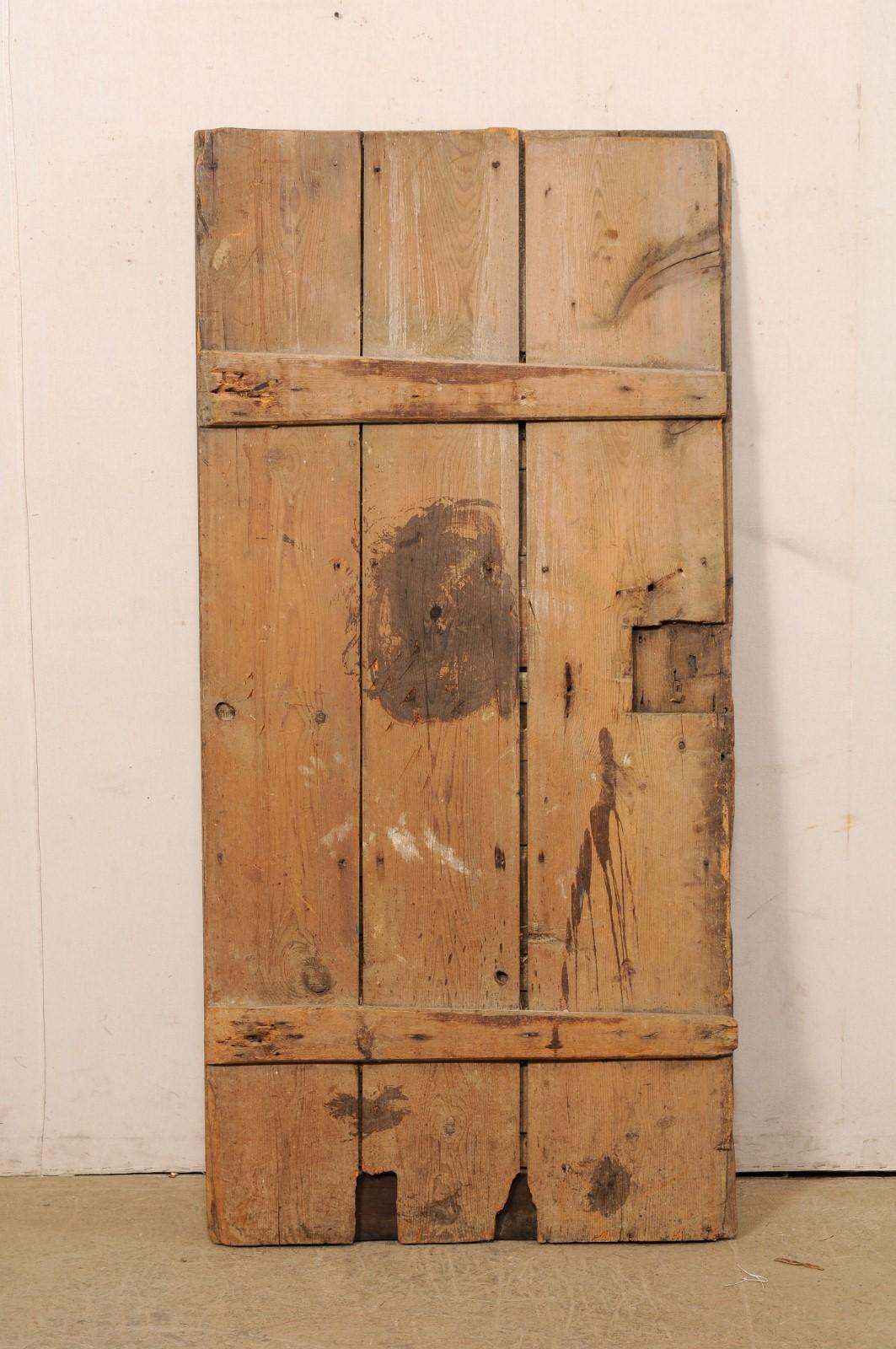 Turkish 6+ Ft Tall Hand-Carved Wooden Door, 19th Century For Sale 5