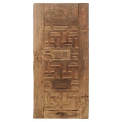 Turkish 6+ Ft Tall Hand-Carved Wooden Door, 19th Century