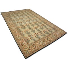 Turkish Agra Wool 6x10 Taupe, Red & Grey Handmade Area Rug