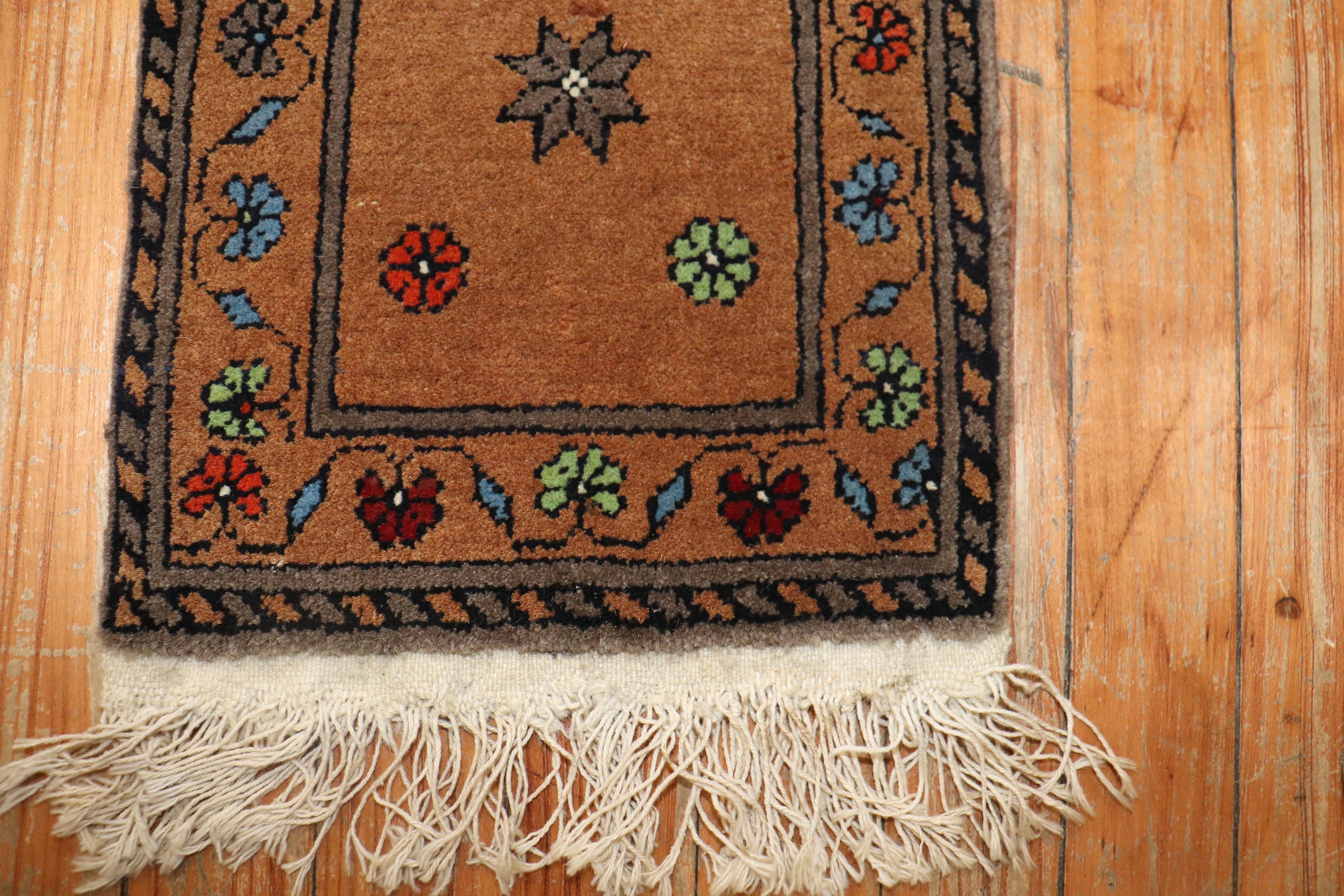 Hand-Knotted Turkish Anatolian Mini Mat Size Rug For Sale