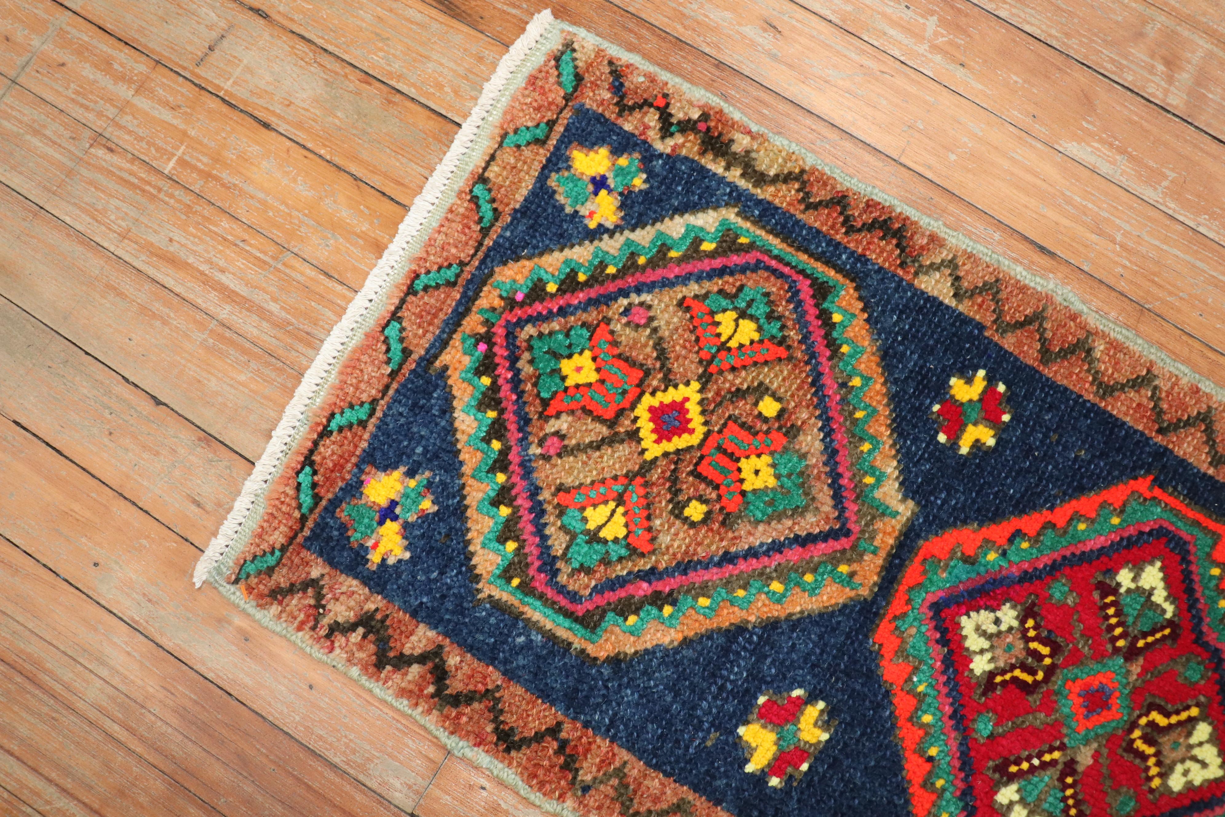 Turkish Anatolian Mini Rug In Good Condition For Sale In New York, NY