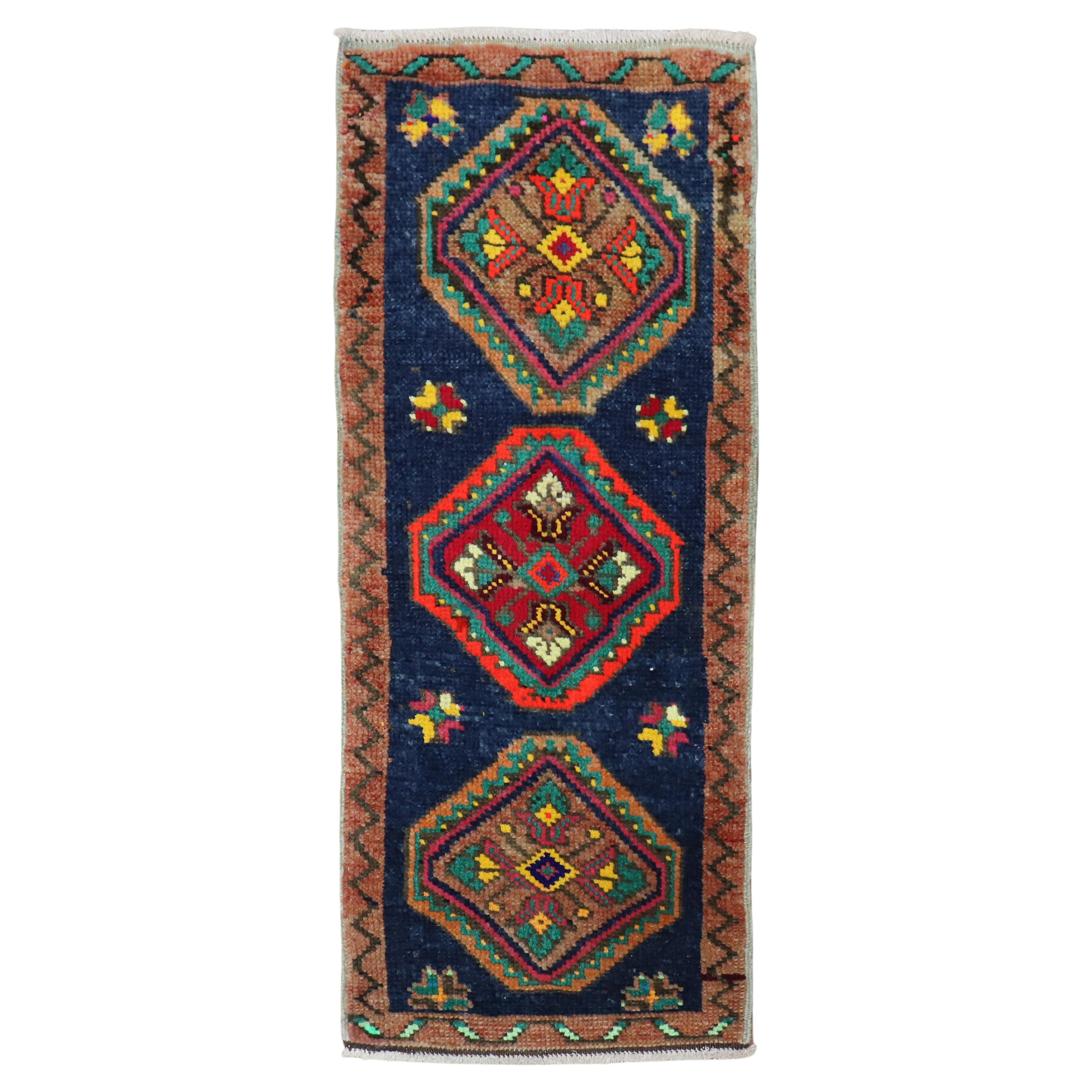 Turkish Anatolian Mini Rug For Sale