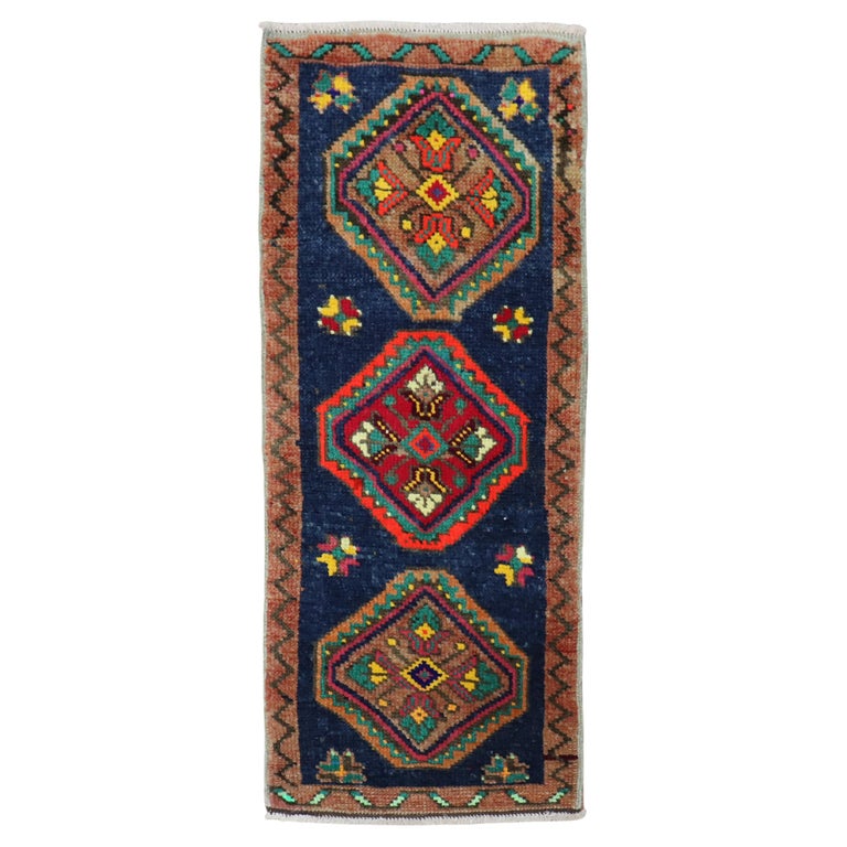 Turkish Anatolian Mini Rug For Sale at 1stDibs