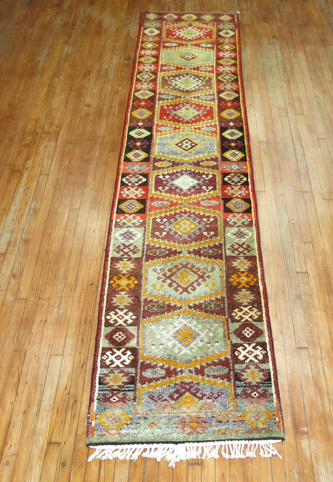 Christmas Color Turkish Anatolian Runner For Sale 1