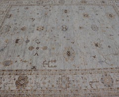 Turkish Angora Oushak Rug by Keivan Woven Arts in Ivory Tones 12'0 x 14'3