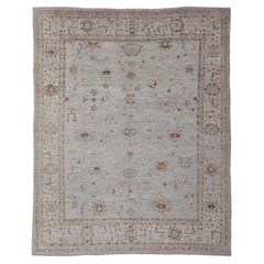 Turkish Angora Oushak Rug by Keivan Woven Arts in Ivory Tones 12'0 x 14'3