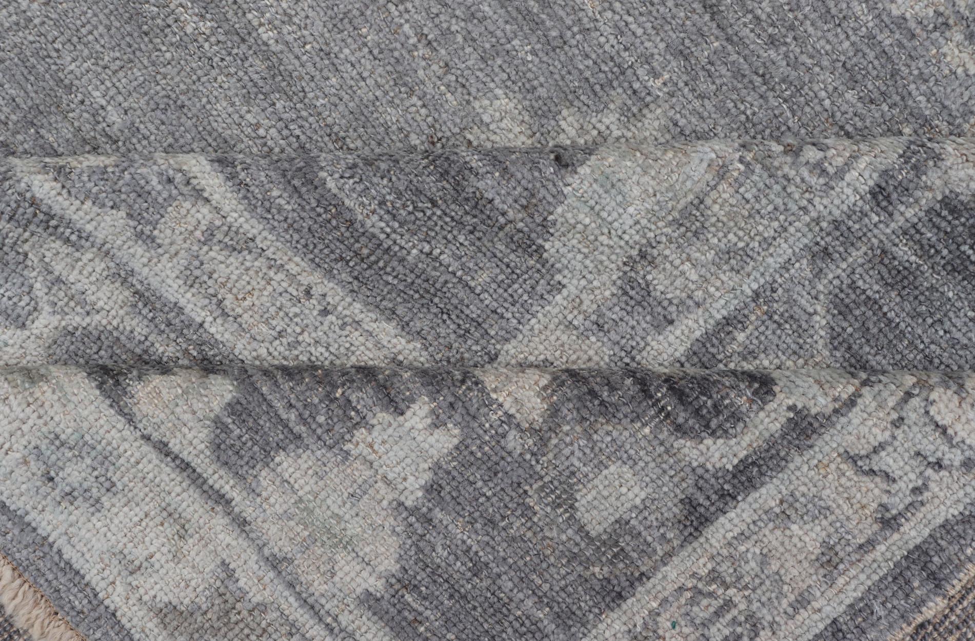 Türkischer Angora-Oushak-Teppich in Schiefergrau mit elfenbeinfarbenen botanischen Motiven 9'11 x 13'3 im Angebot 8