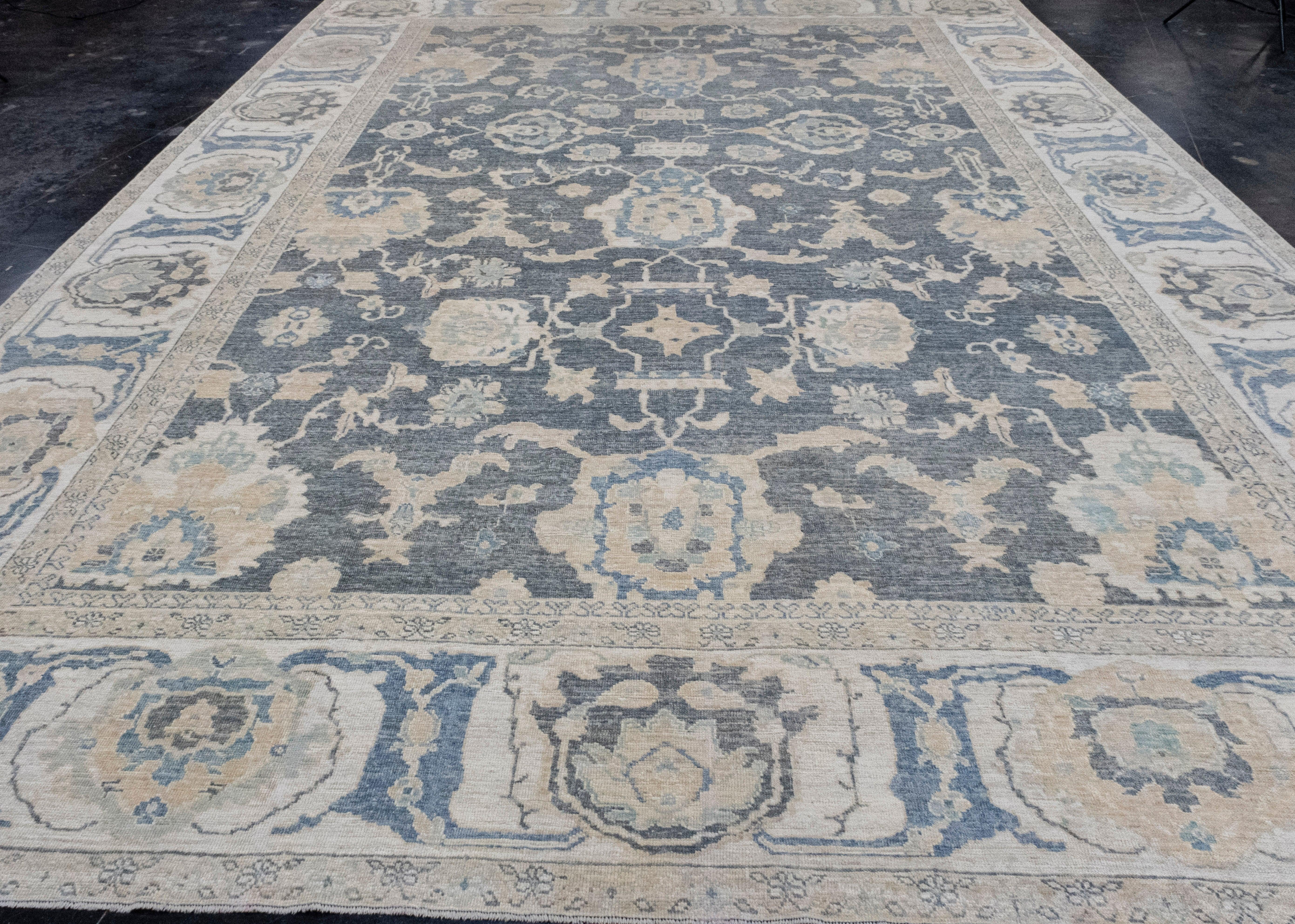 Turkish Antique Look Oushak Rug 11'10