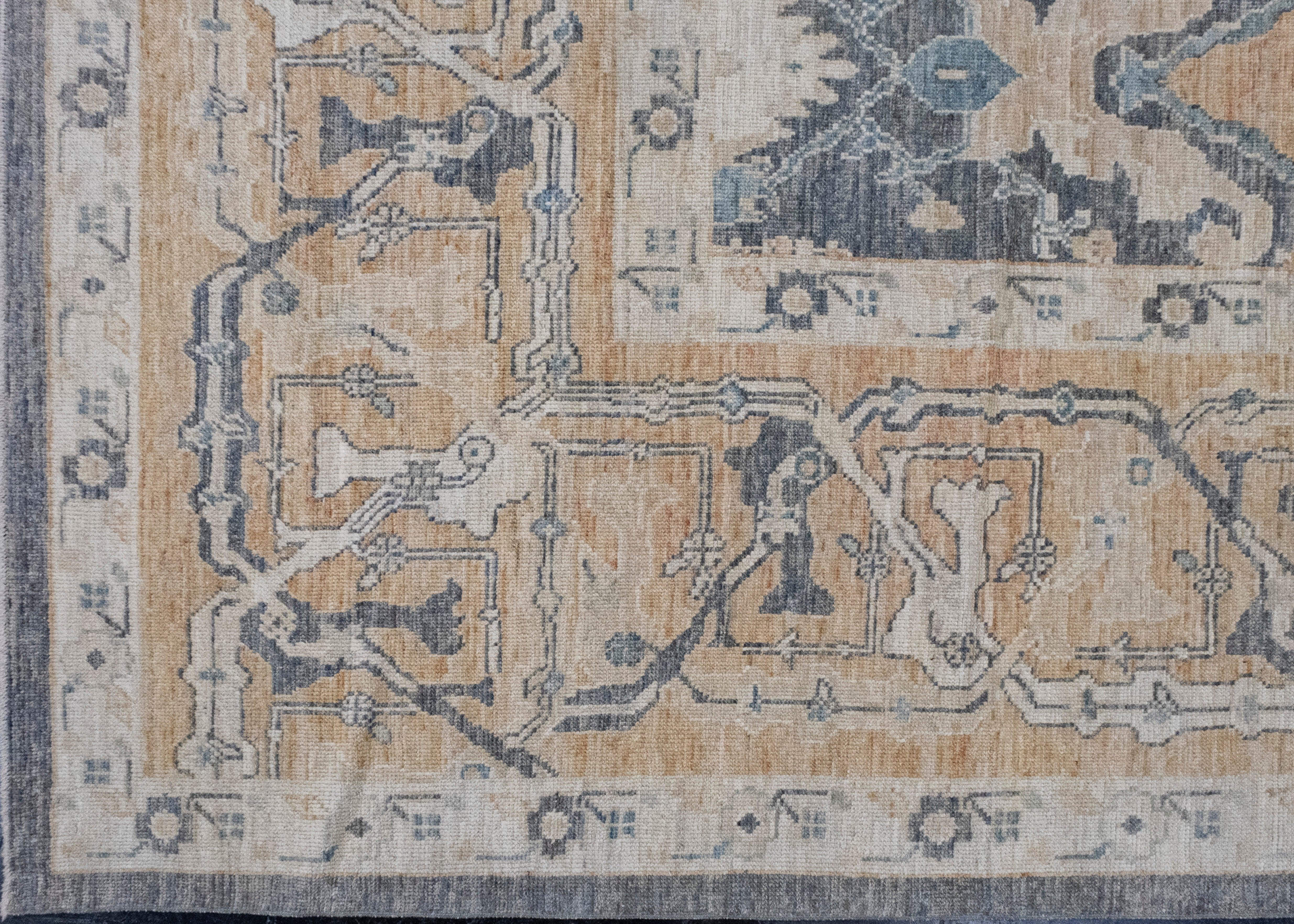 Turkish Antique Look Oushak Rug 11'6