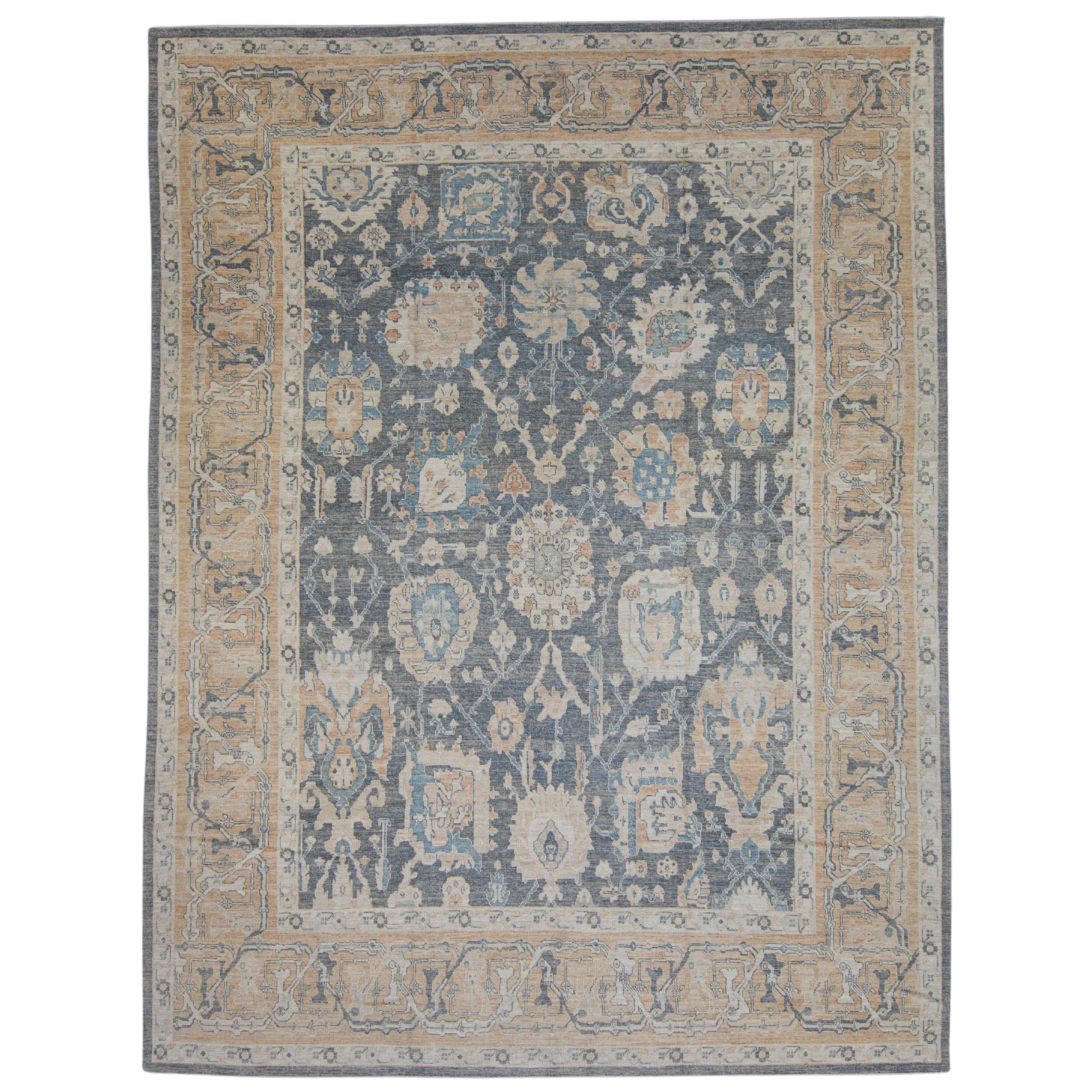 Türkischer antiker Oushak-Teppich im türkischen Look 11'6" x 15' #16435