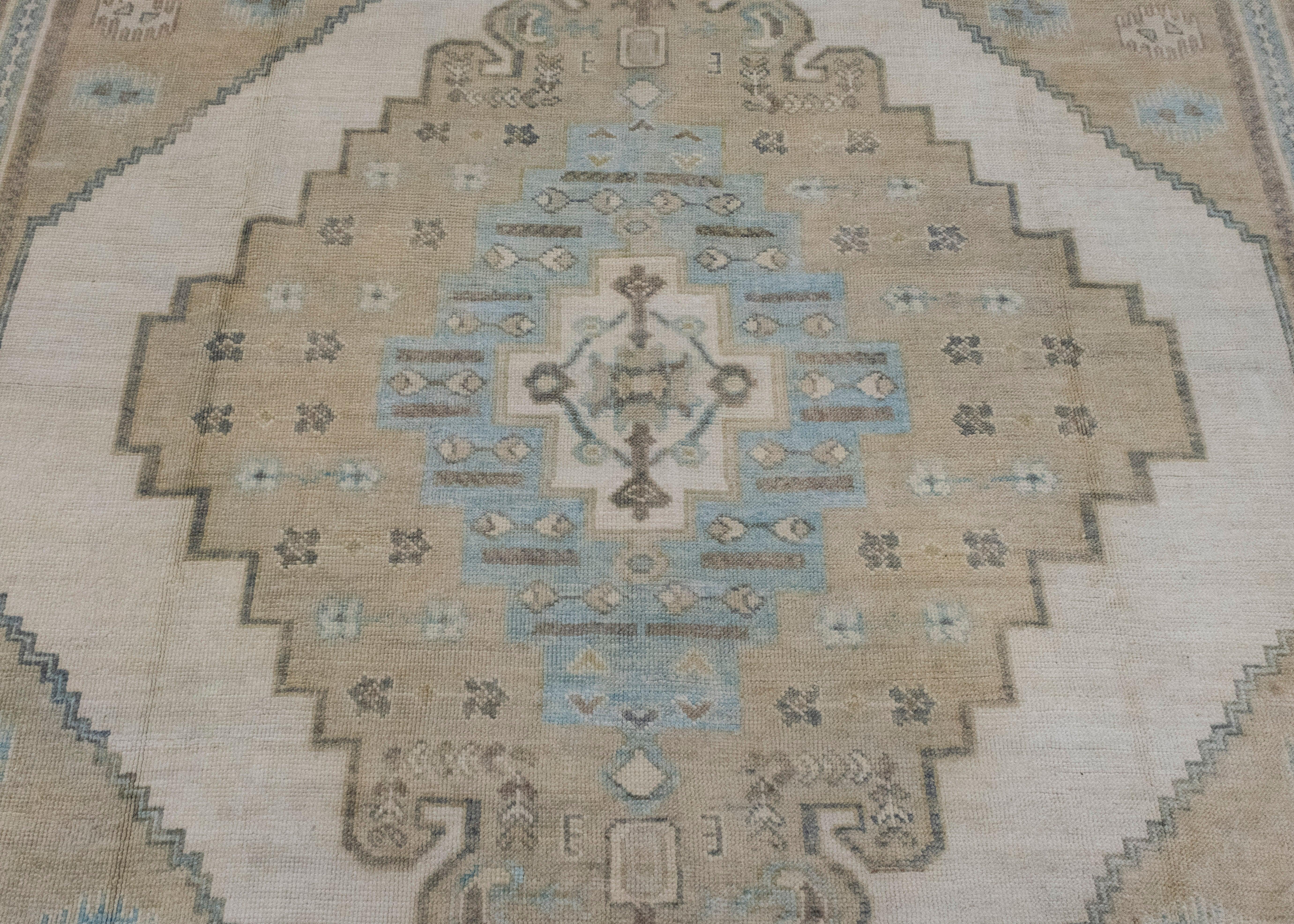 Alfombra turca de aspecto antiguo Oushak 12'4