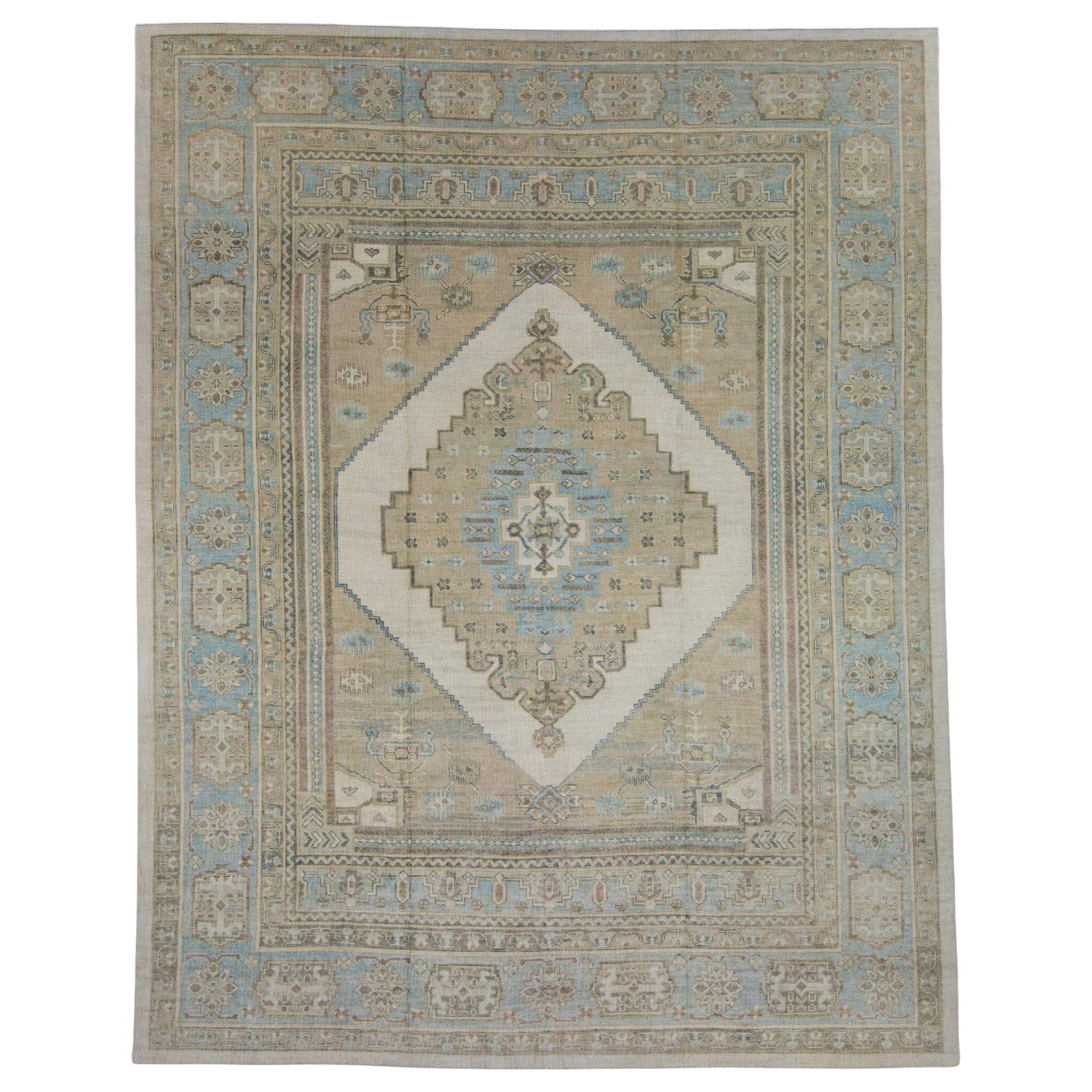 Türkischer antiker Oushak-Teppich im türkischen Look 12'4" x 15'9" #16785