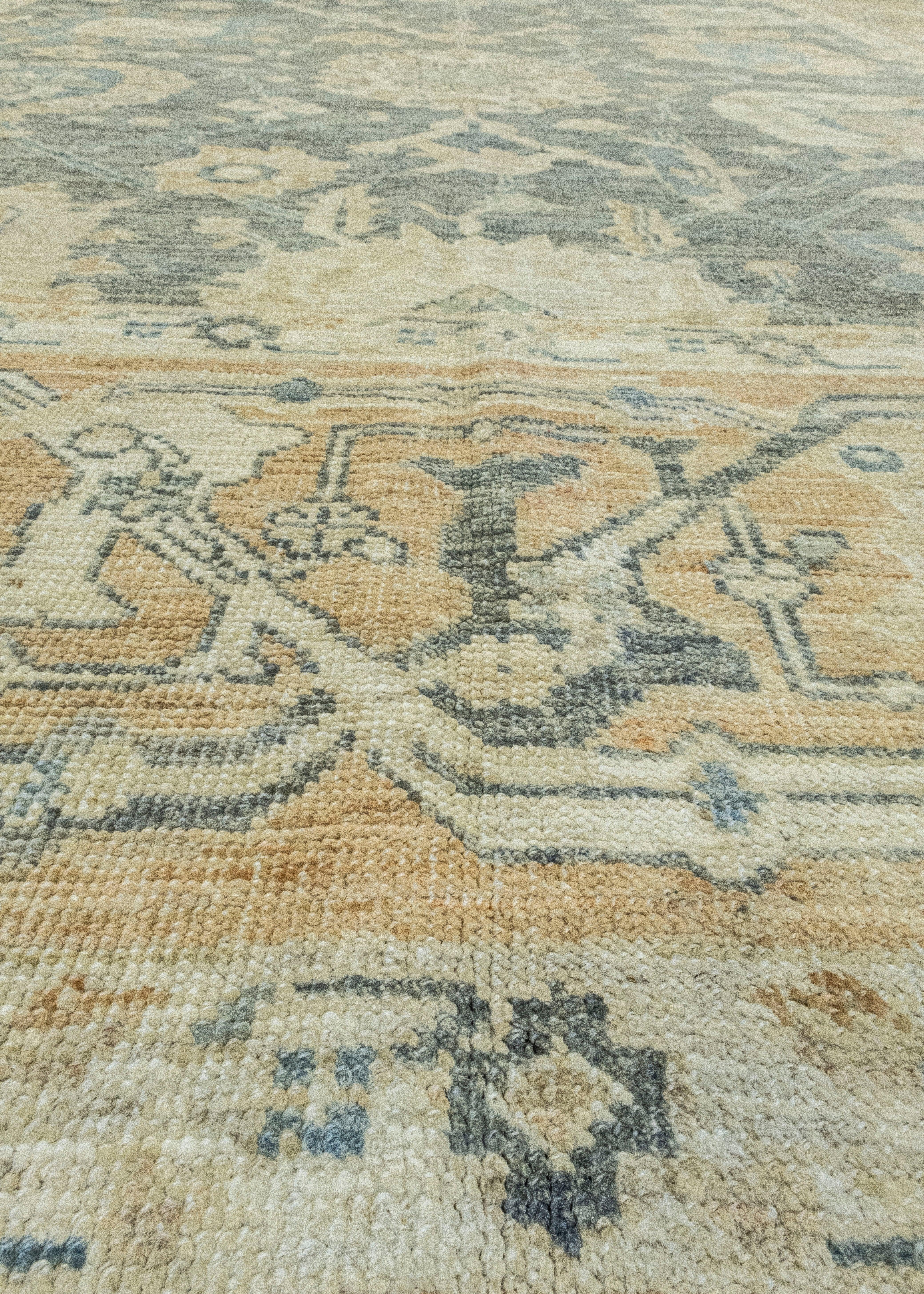 Türkischer antiker Oushak-Teppich im türkischen Look 8' x 10'3