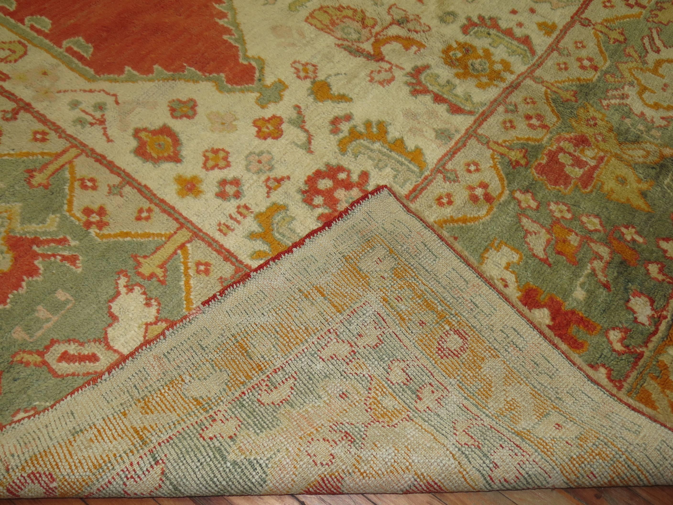 Turkish Antique Oushak Carpet For Sale 6
