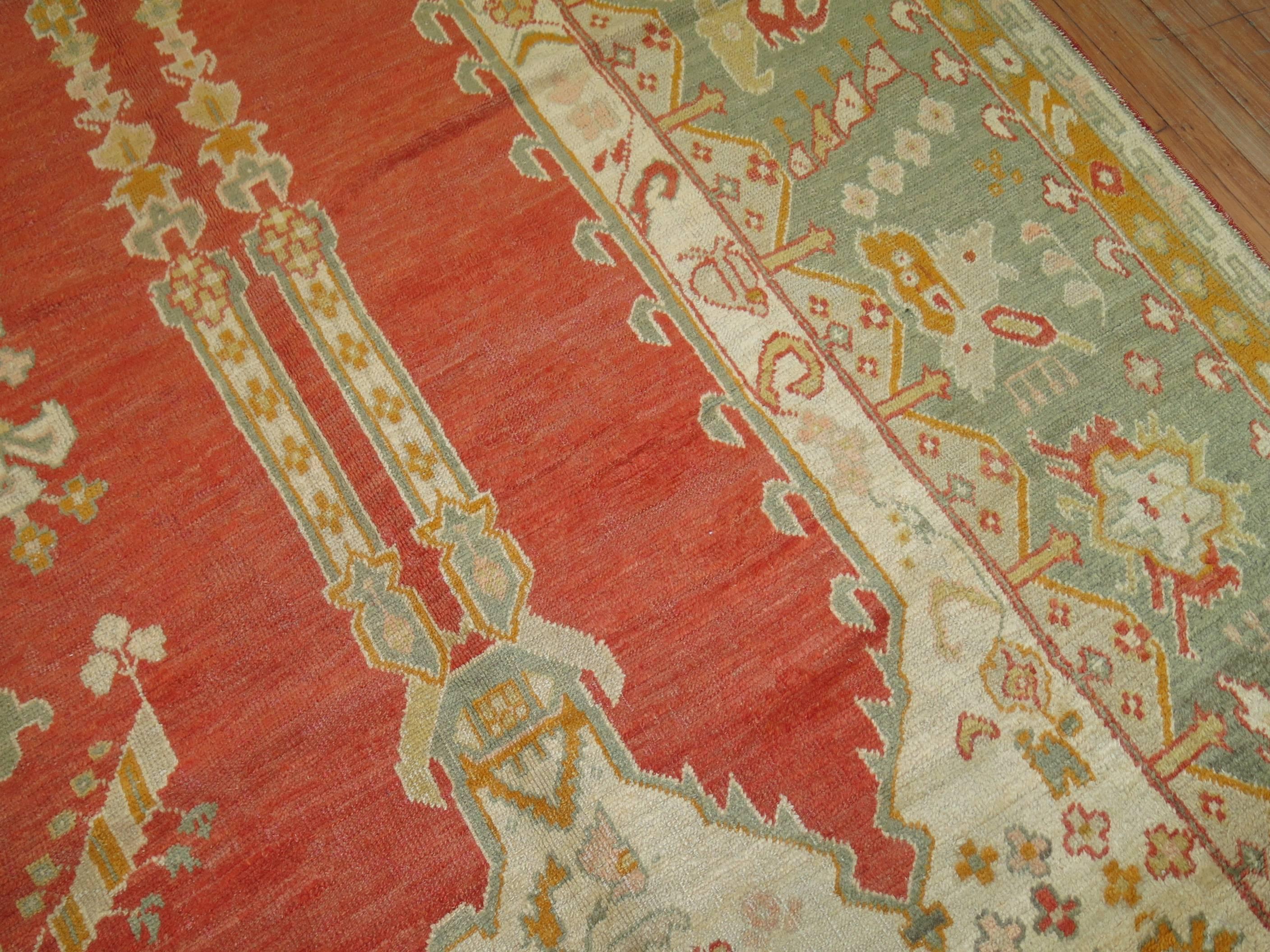 Turkish Antique Oushak Carpet For Sale 9